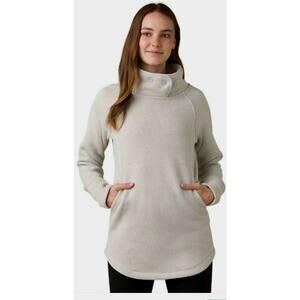 prAna Tri Thermal Threads Tunic Women's Heavyweight Pullover Creamy Beige Size M